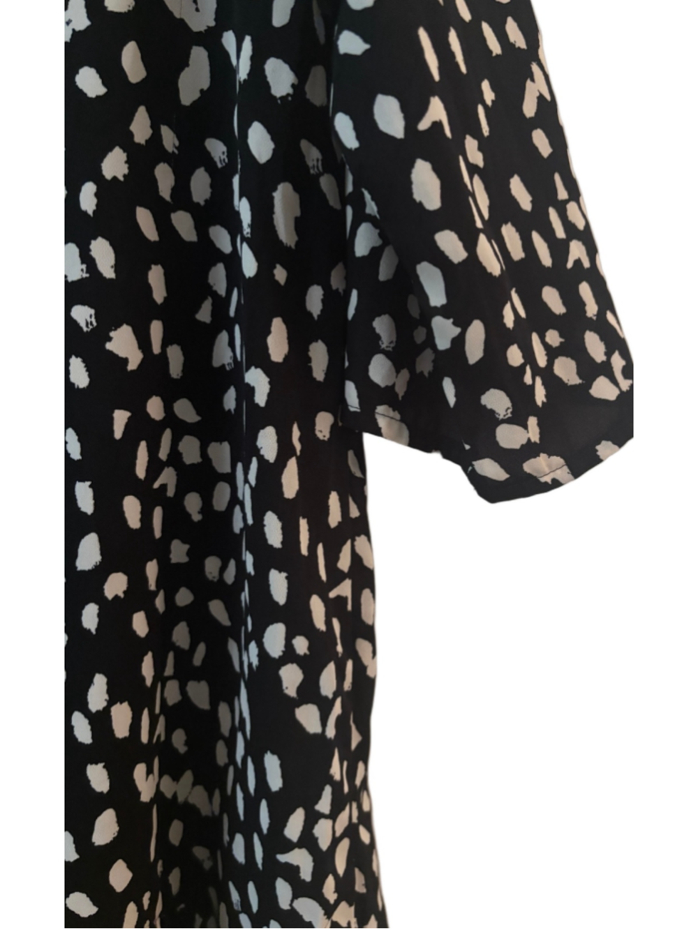 Hayden Gabriella blk & wht polka dt 3/4 slv ruffle hem swing drss WM L classic - Picture 6 of 9
